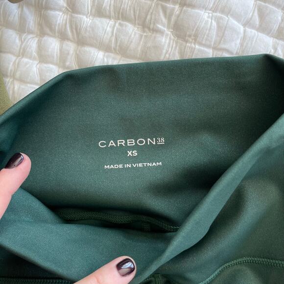 Carbon38 Shine Powder 7/8 Leggings Evergreen Size XS High Waisted Shimmer Gym - Picture 16 of 16